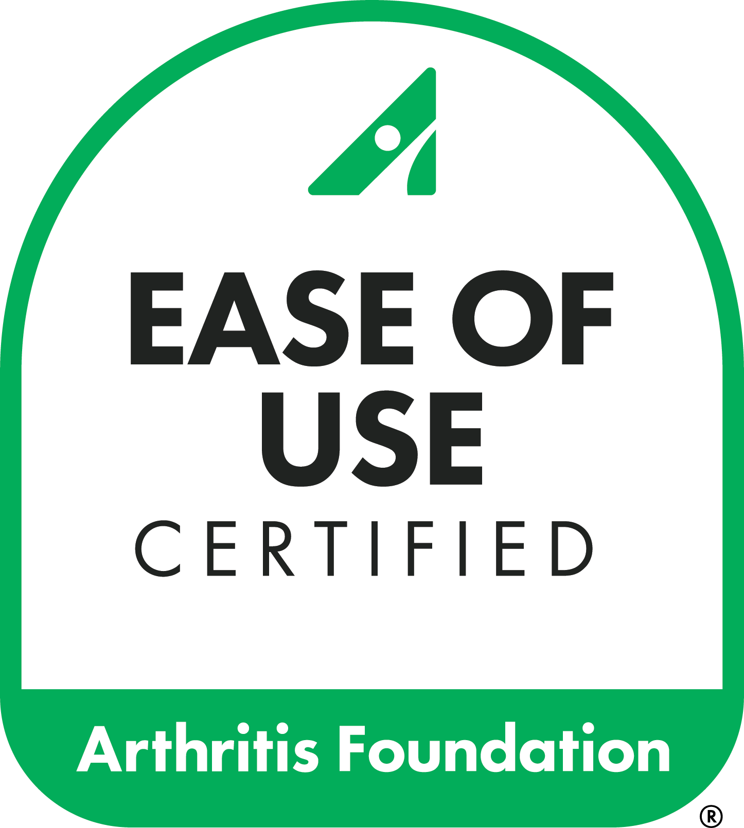 Ease of Use Certified by the Arthritis Foundation